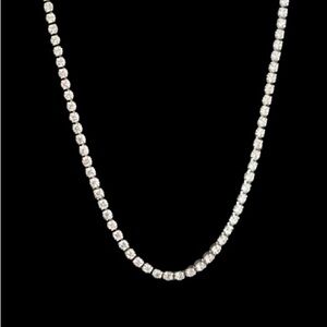 18K White Gold Plated Tennis Necklace 🆕